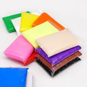 24 Màu Sắc Tự Làm Siêu Ánh Sáng Mô Hình Không Khí Khô Polymer Đất Sét Chăm Sóc Em Bé Tay Không Khí Chân Inkpad Khô Đất Sét Mềm 100G