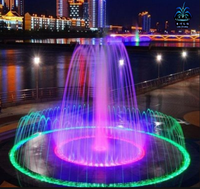 Fuente de Agua Musical con Luces LED de Acero Inoxidable para Jardín Moderno