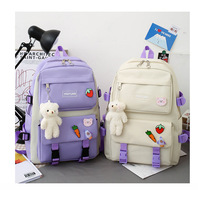 Ensemble de Sac à Dos Scolaire Tendance et Imperméable avec Logo Personnalisé pour Filles et Enfants, Doublure en Polyester Nylon et USB, Sacs d'École Personnalisables