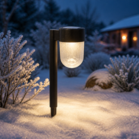 Lampes solaires d'extérieur pour allées, étanches IP65, en plastique, LED blanc chaud 3000K avec batterie incluse pour aménagement paysager et allées de jardin