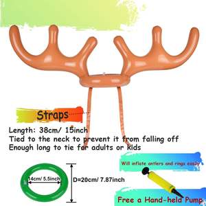 Jeu de lancer d'anneaux en PVC gonflable en forme de bois de renne - Durable et léger pour la décoration de fête de Noël - Product Image 4