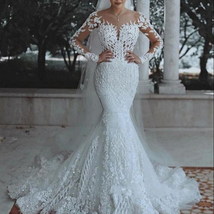 S449 2026 New Fashion High Quality Custom Slim Deep V <b>White</b> Wedding Dress Bridal Gowns - Product Image 3