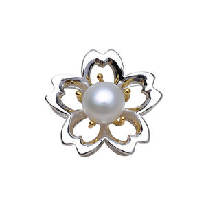 Pendentif en argent S925 en forme de fleur, support de perle séparée en deux couleurs, base 7-8 mm, pour bijoux DIY et breloques, catégorie de produit - Product Image 5