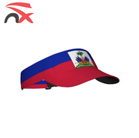 Vente en gros de drapeaux haïtiens ordinaires d'été personnalisés chapeau vide drapeau national d'Haïti casquettes de soleil chapeau de golf de tennis pour l'extérieur