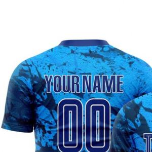 Camiseta de Fútbol Azul Abstracta de Manga Corta, Transpirable, Ligera, de Secado Rápido, Ropa Deportiva para Entrenamiento y Liga - Product Image 6