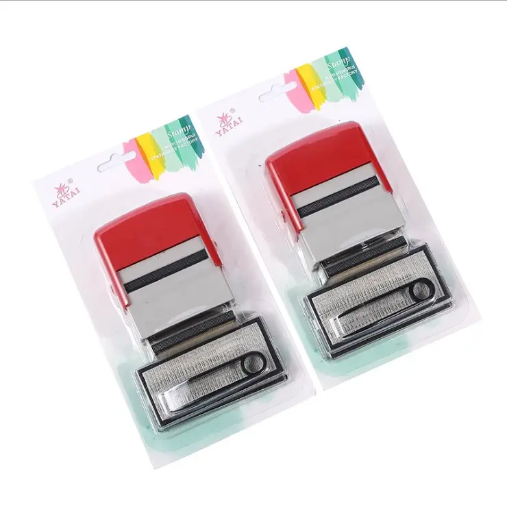 Office School Self Inking Double Ink Cartridge Movable Slot Monogram Font Numbers Signature Name Letter Individual Stamp