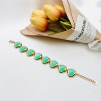 Bracelet pour femme HC en rubis naturel, élégant, pierre de naissance, mariage, fiançailles, bijoux faits à la main, bracelet en acier inoxydable