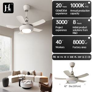 Ventilador de Techo Moderno Estilo Francés Color Crema con Luz, Ventilador de Techo de Alta Velocidad con Frecuencia Variable, Lámpara de Techo para Sala de Estar - Product Image 5