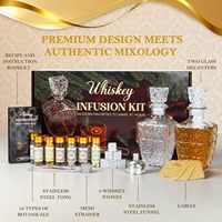 Kit de fabrication d'infusion de whisky de luxe, créez vos propres spiritueux aromatisés, 12 plantes botaniques naturelles, coffret cadeau pour homme, bar à domicile, anniversaire