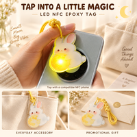 Étiquette NFC en époxy LED personnalisée 13,56 MHz, porte-clés NFC avec logo personnalisé pour le partage numérique et les cadeaux promotionnels