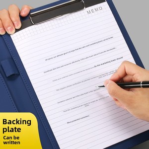 คลิปหนีบเอกสารแนวตั้ง สำหรับผู้จัดการธุรกิจ สำนักงาน แฟ้มสัญญา สมุดบันทึก วัสดุหนัง PU - Product Image 3