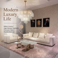 Ensemble de meubles de salon, villa, hôtel, appartement, canapé de luxe, design italien moderne, tissu rembourré en velours, capitonné, côtelé