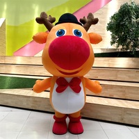 Costume de Mascotte Géant Gonflable Cerf/Élan pour Adulte – Idéal pour Événements de Noël, Parades de Rue, Promotions en Centres Commerciaux