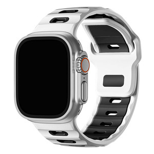 <span class=keywords><strong>Cinturino</strong></span> in Gomma Morbida per Iwatch Serie 11 10 9 8 7 6 5 4 3 2 1 Ultra, <span class=keywords><strong>Cinturino</strong></span> Bicolore per <span class=keywords><strong>Apple</strong></span> 38-49mm - Product Image 1