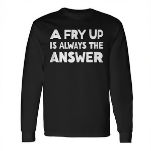 A Fry Up Is Always The Answer T-shirt a maniche lunghe con slogan Full English Breakfast - Product Image 2