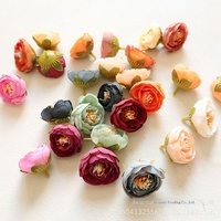 4 cm Kepala Bunga Teh Camellia Japonica Daun Bunga Sutra Buatan Hiasan DIY Kostum Tradisional Pernikahan