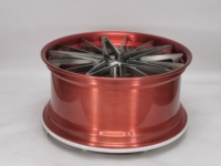 Neue Geruida Gunmetal Gebürstete Rote Felgenkante Mehrspeichen Geschmiedete 6061 T6 Aluminiumräder 12000T TÜV JWL VIA S4-00075 18-24 Maßanfertigung