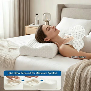 Oreillers ergonomiques modernes YUE RISE en mousse à mémoire <span class=keywords><strong>de</strong></span> <span class=keywords><strong>forme</strong></span> à rebond lent, avec soutien cervical amélioré pour le lit - Product Image 1