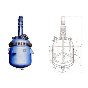 Alta qualidade 10m3 aço inoxidável reator de aquecimento a vapor e reação chaleira reator químico encamisado