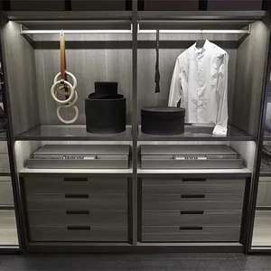 Top Quality Custom Luxury Modern Clothes Wardrobe Bedroom Furniture Walk In Closet