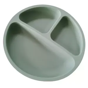 防滑双酚a免费食品级硅胶食品碗勺子婴儿喂养硅胶餐盘带吸盘