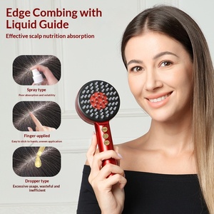 Escova de Massagem para Couro Cabeludo com Vibração, Microcorrente EMS, Luz Vermelha, Entrega de Óleo Essencial, Massagem Multifuncional Anti-Caspa - Product Image 2