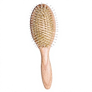 Brosse démêlante en bois de hêtre avec coussin d'air pour massage du cuir chevelu, nettoyage et lissage des cheveux – Vente en gros - Product Image 1