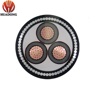 Cable Subterráneo de Cobre de Alta Tensión de 3 Núcleos, 33kv Cu(Al)/XLPE/<span class=keywords><strong>CWS</strong></span>/PVC 50mm2 95mm2 3x240mm2 NA2XSY 18/30kV 12/20kV - Product Image 1