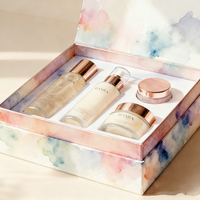 Échantillon gratuit de boîte de parfum de luxe vide, boîte rigide personnalisée avec logo, boîte cadeau en carton pour cosmétiques et soins de la peau, matériaux recyclés, éponge