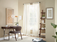Rideaux translucides Owenie à passe-tringle en mélange de lin avec fil texturé horizontal varié, style américain, pour ombrage translucide