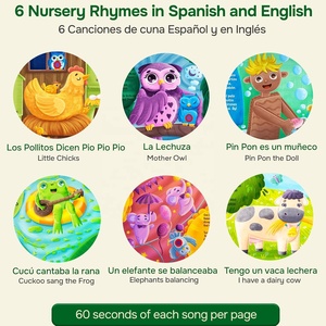 Livre sonore bilingue espagnol-<span class=keywords><strong>anglais</strong></span> de comptes-rendus <span class=keywords><strong>pour</strong></span> enfants, jouets éducatifs, 6 chansons traditionnelles <span class=keywords><strong>pour</strong></span> les tout-petits - Product Image 5