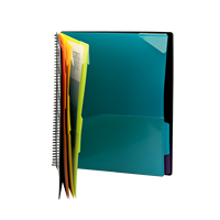 12-Pocket Spiral Multi-Subject Notebook Organizer Letter Size Poly Project Folder for Multi-File Management