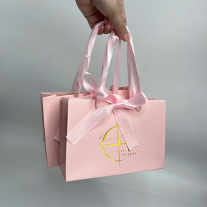 Bolsas de Regalo Rosas de Lujo con Estampado Dorado - Bolsas de Compras con Asas de Cinta Impresas Personalizadas para Regalos de San Valentín, Bodas y Fiestas - Product Image 4
