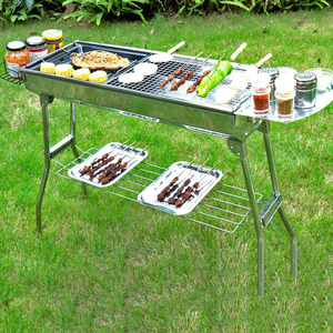 <span class=keywords><strong>Barbecue</strong></span> au <span class=keywords><strong>charbon</strong></span> de bois pliable portable en acier inoxydable complet, cuisinière de camping en acier inoxydable pour pique-nique - Product Image 3
