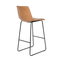 Tabouret de bar en cuir PU à cadre en fer au design minimaliste chaise tabouret haut Vintage à la mode pour salle à manger cuisine maison Bar salon