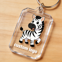Nouveaux produits 2027, porte-clés en acrylique transparent personnalisé, logo d'animal, dessin animé, souvenir en acrylique, cadeau, créez votre propre logo, porte-clés en plastique