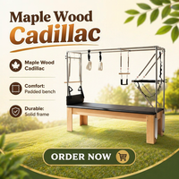 Machine de Pilates Cadillac portable MJD W16A en bois d'érable réglable - Étirements durables du corps entier, multifonctionnelle, fitness Pilates