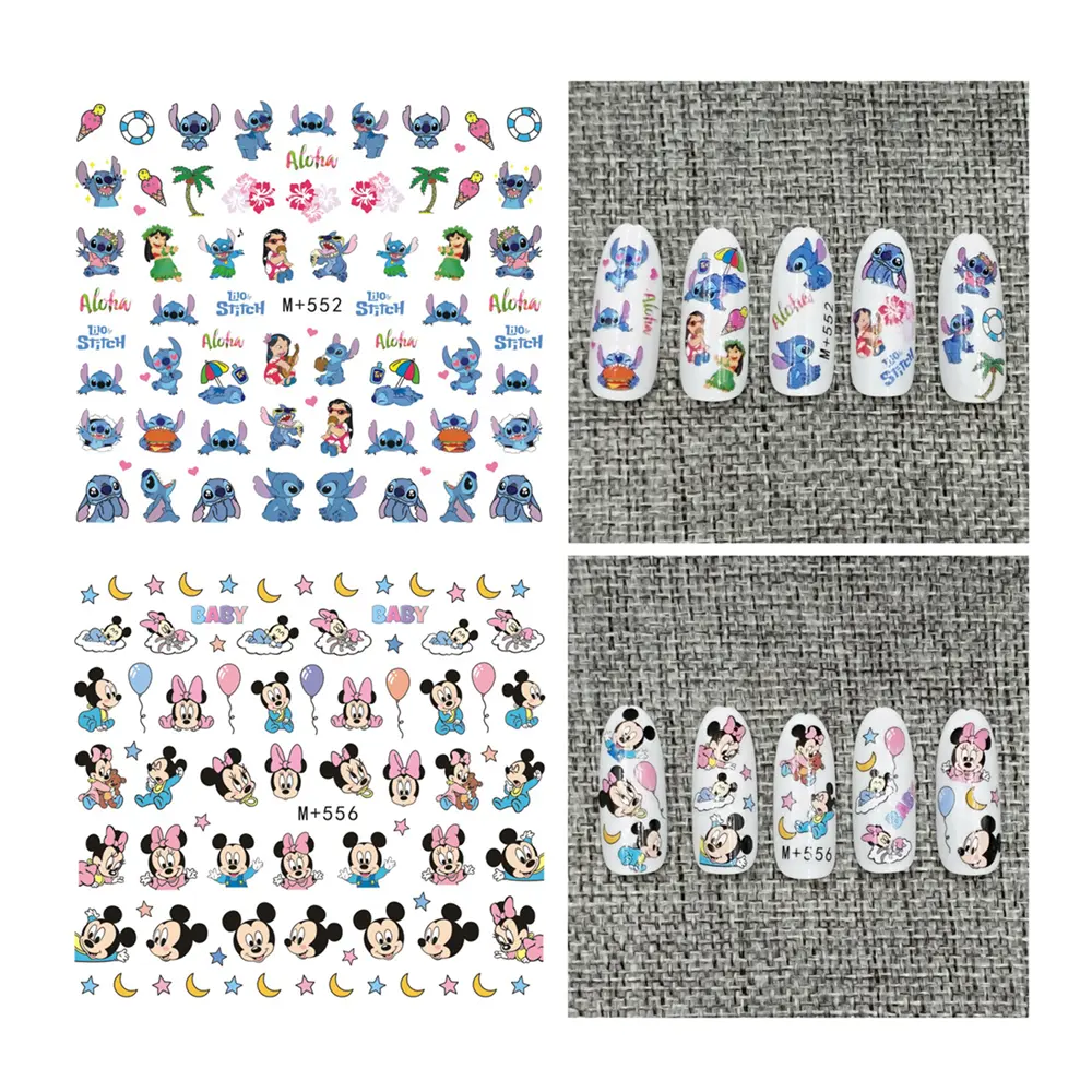 M+ Series Cartoon Children Kid Water Transfer Nail Decal Flower Design Nail Art Stickers Decals For Nail Tips Decoration Tool