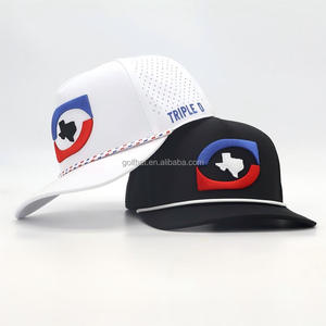 OEM Club Company Customized 5 Panel Baseball Cap <b>Waterproof</b> Hydro Breathable Rope Golf <b>Hats</b> with 3D Embroider Logo for Men Women - Product Image 1