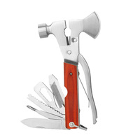 Hache-marteau multifonctionnelle pour extérieur, outil de brise-vitre d'urgence pour voiture, outil de fuite et de réparation domestique - Acier inoxydable