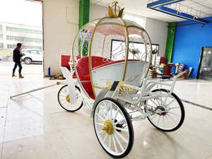 Chariot de mariage en forme de citrouille, chariot de Cendrillon, chariot à chevaux - Product Image 6