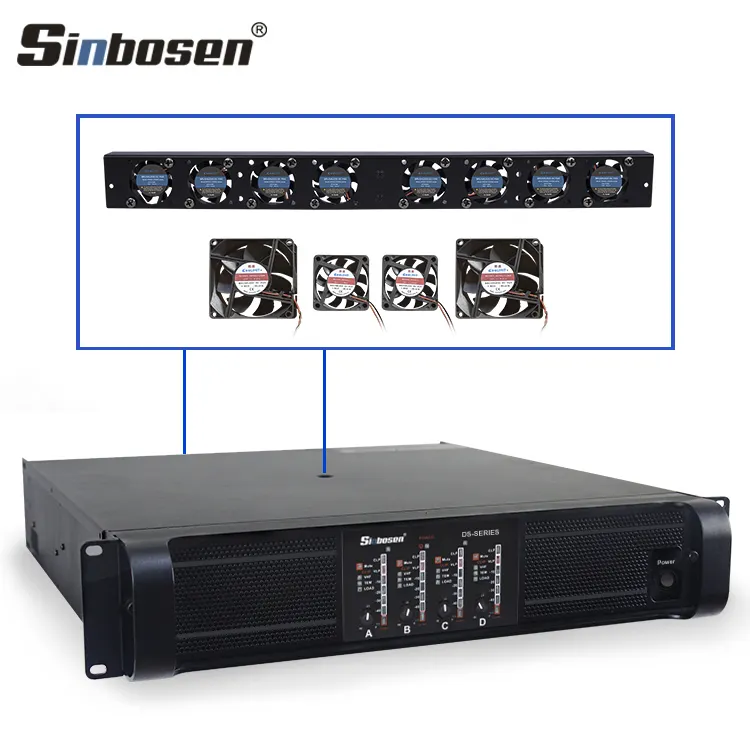 Sinbosen DS-20Q 4 قناة عالية الطاقة المهنية التبديل مكبر كهربائي 2u مضخم