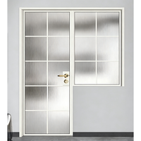 Puerta Abatible de Aluminio con Vidrio Templado Estilo Victoriano, Aislamiento Térmico, Malla de Seguridad, para Almacén, Bodega, Apartamento