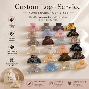 Pince à cheveux DD japonaise et coréenne en acétate, élégante petite pince à griffes pour cheveux courts, logo personnalisé, cadeaux quotidiens - Product Image 2