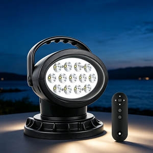 Projecteur LED marin sans fil 50W avec télécommande 360° °   Mode stroboscopique rotatif et réglable 12V 24V pour camion, bateau, éclairage de signalisation - Product Image 1