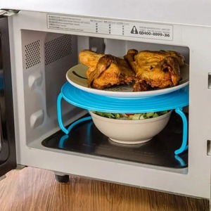 Microwave Folding Tray Microwave Heating Tiered Tray <b>Rack</b> Microwave <b>Oven</b> <b>Racks</b> Steam Holder Microwave Heat-Resisting Tray NEW - Product Image 2