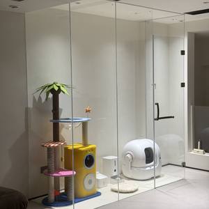 현대식 야외 고양이 케이지 빌라형 주택 유리 투명 파노라마 대형 맞춤형 디스플레이 고급 고양이 집 둥지 - Product Image 3