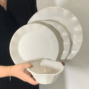 Assiettes en céramique rétro françaises gaufrées en gros, résistantes au lave-vaisselle, écologiques, pour le petit-déjeuner et <span class=keywords><strong>les</strong></span> desserts, pour usage domestique - Product Image 1