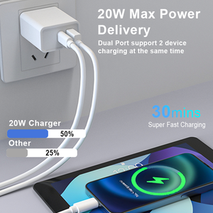 ที่ชาร์จติดผนัง20W พอร์ตคู่พิมพ์ A + C ที่ชาร์จโทรศัพท์ USB สำหรับชาร์จโทรศัพท์มือถืออัจฉริยะ - Product Image 3