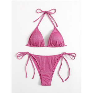 Trajes de Baño al por Mayor, Bikini Triangular, Ropa de Baño Sexy, Trajes de Baño <span class=keywords><strong>para</strong></span> Playa, Conjunto de Bikini Personalizado de Cintura Baja - Product Image 1
